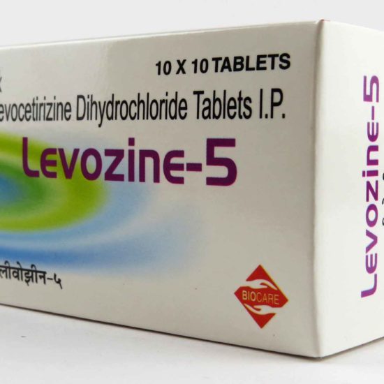 Levozine 5 Tablets Package Slant